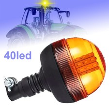 Beacon Warning Flashing Rotating Amber Flexible DIN Pole Tractor Light 12-24V