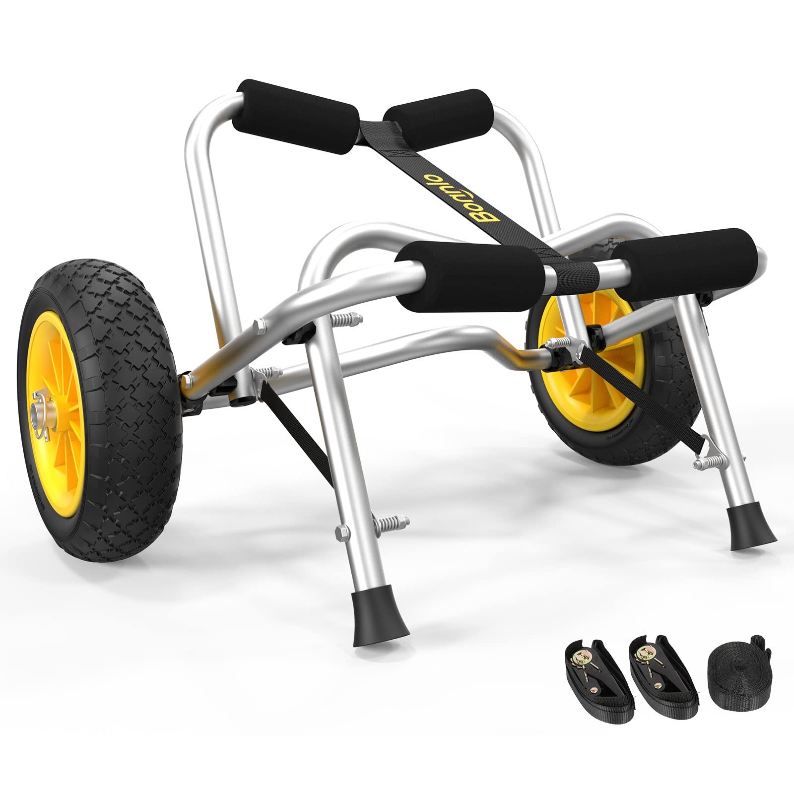 Carrier Trolley With Airless Tires 2 Ratchet Straps