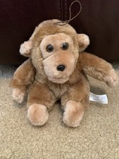 Vintage Stuffed Plush Animal Small Monkey Eden Toys Korea Squeak toy 6" Doll