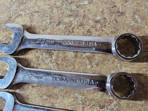 Snap-on 7 pc 12-Point Metric Short Combination Wrench Set 14/15/17/18/19/22/23mm - Foto 9 di 12