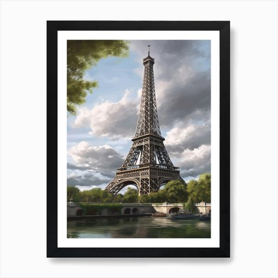 Eiffel Tower Paris France Dominic D Framed Wall Art Poster Canvas Print Picture