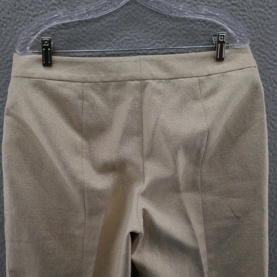 Pantalones Talbots Para Mujer Pierna Ajustada Brillantes 10 Metálicos Dorados Tiro Medio Fiesta Elegante Foto 4 de 4