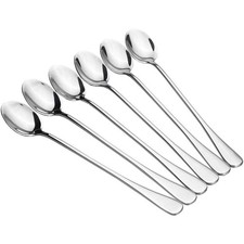 Long Handle Iced Tea Spoons, Set of 10 Stainless Steel Spoons for Coffee,