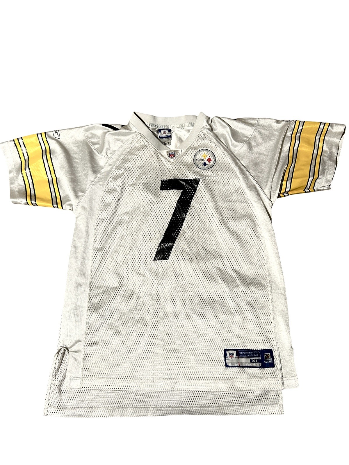 Reebok Pittsburgh Steelers #7 Ben Roethlisberger White Replica Jersey (Youth XL) thumbnail 6