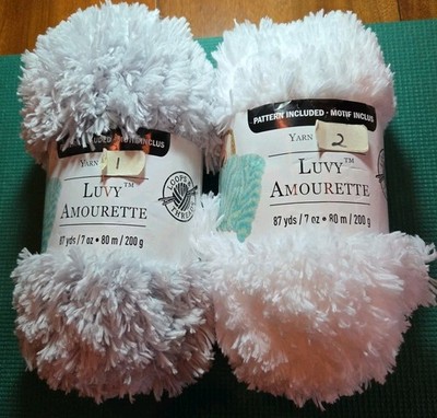 Your CHOICE Loops & Threads LUVY AMOURETTE WHITE LV-01 or SILVER LV-02 7 oz YARN
