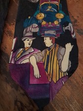 Madison & Rhodes Silk Tie Black Sheen With 1920s American Roadsters Made In USA