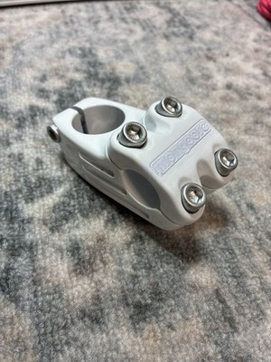 Custom Mongoose Threadless Stem 1 1/8'' Mid School Bmx 53mm Reach Top Load White