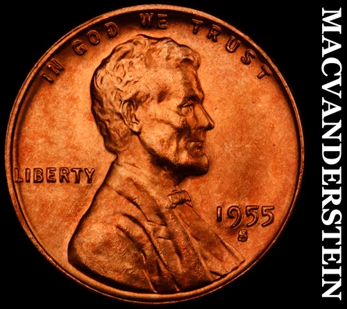 1955-S Lincoln Wheat Cent-Choice Gem BU Red Lustrous No Reserve #i3829