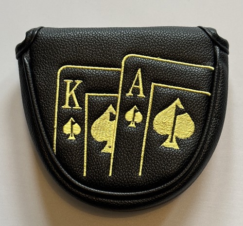 King/Ace of Spades Golf Mallet Putter Head Cover - Embroidered - New - Picture 1 of 5