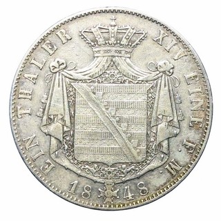 Sachsen Coburg und Gotha Herzog Ernst II. Taler 1848