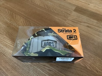 100% PERCENT STRATA 2 MOTORCYCLE MX ATV GOGGLES WITH CLEAR LENS
