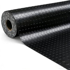 Garage Floor Mat 1/8" Thick Flooring Roll Heavy Duty Coin-Grip Garage Floor M...