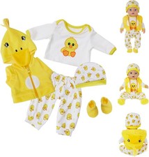 Baby Doll Clothes for 14-18 Inches Baby Doll, 1 Set Yellow Sweet Outfits Baby D