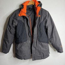 The North Face 2 In 1 Jacket Boys 14-16 HyVent Waterproof Gray Orange
