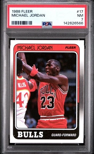 1988 Fleer #17 Michael Jordan Chicago Bulls PSA 7 NM 566