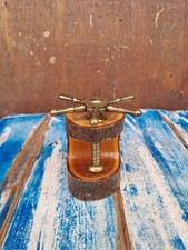 Timone Schiaccianoci In Ottone E Tronco Legno Nautica Vintage 