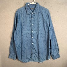Saks Fifth Avenue Modern Blue Button-Up Shirt...