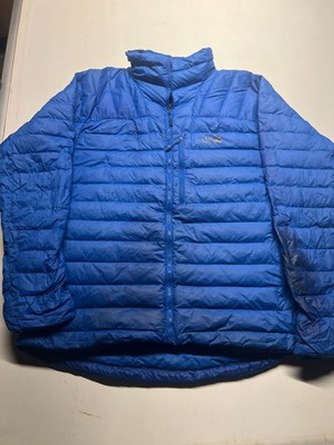 The North Face Morph Puffer Jacket Blue Insulated Quilted Pockets Mens L