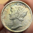 1923 Mercury Dime FB Full Bands flashy Toner Toning Comp/ship
