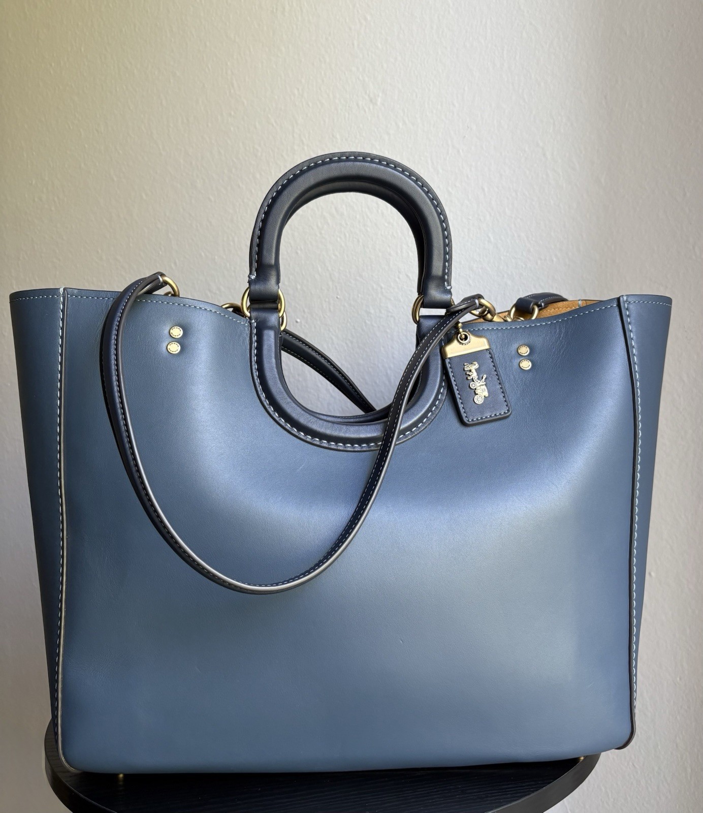 Coach Rae Dark Denim Colorblock Tote Bag