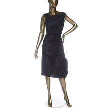 Vera Wang Knee Length Ruffled Black Dress