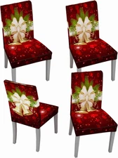 Christmas Chair Covers Stretch Chairs Slipcovers, Washable Protector Cover Seat