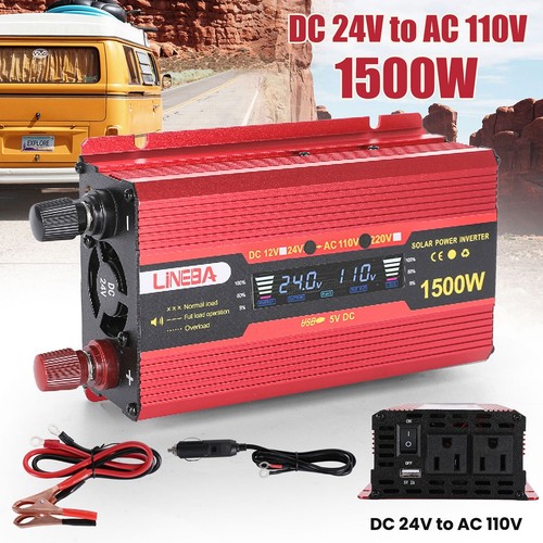 Grande 5000W Inverter Auto Display LED DC 12V 24V a AC 110V Convertitore Solare Camper - Foto 44 di 45