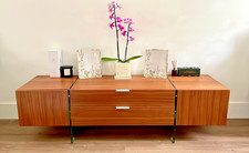 DWELL STURADO TV UNIT, WALNUT & GLASS FLOATING WOODEN CONTEMPORARY STYLE UNIT