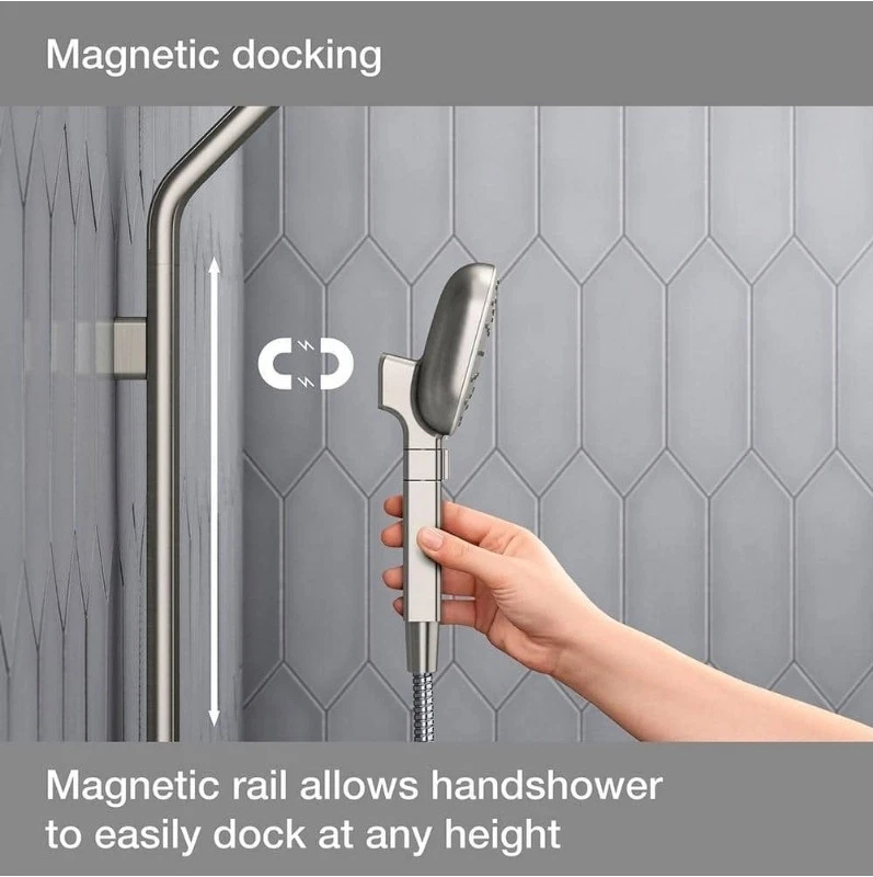 Комбинированная ветровка для душа KOHLER яркий матовый никель K-R27971-G-BN открытая коробка - Изображение 4 из 4