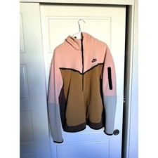 Nike Tech Fleece Full-Zip Hoodie Mens L Pink Driftwood CU4489-601 EUC