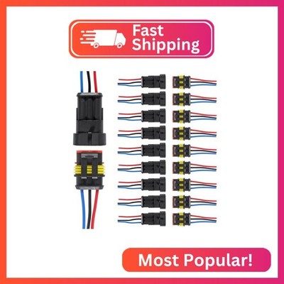 AITRIP 10 PACK 3 Pin Way Waterproof Electrical Wire Connector Plug Automotive Wi