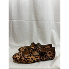 A New Day Women Leopard Print Mary Jane Flats Criss Cross Buckle Strap Size 11