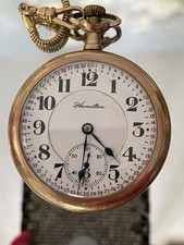 Hamilton 922 21 Jewels Dial Gold Filled Railroad Pocket Watch WORKS