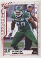 2020 Upper Deck CFL Red 146/165 Thaddeus Coleman #82 08ev