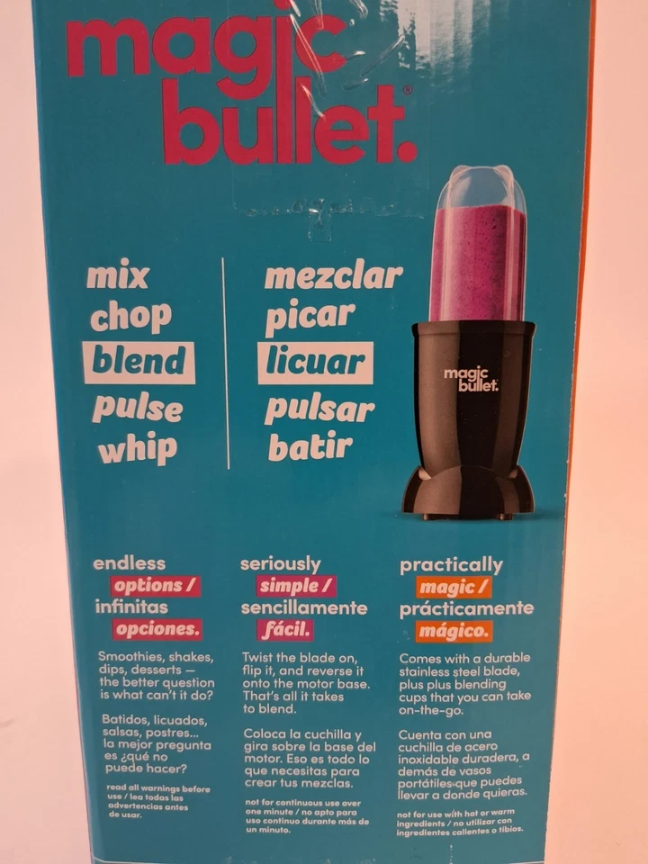 Magic Bullet Blender 250 Watt Tall and To Go Cup - Black - New in box - Image 4 of 4