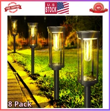 Solar Pathway Lights Outdoor 8 Pack, Bright Solar Path Light outside Waterproof,