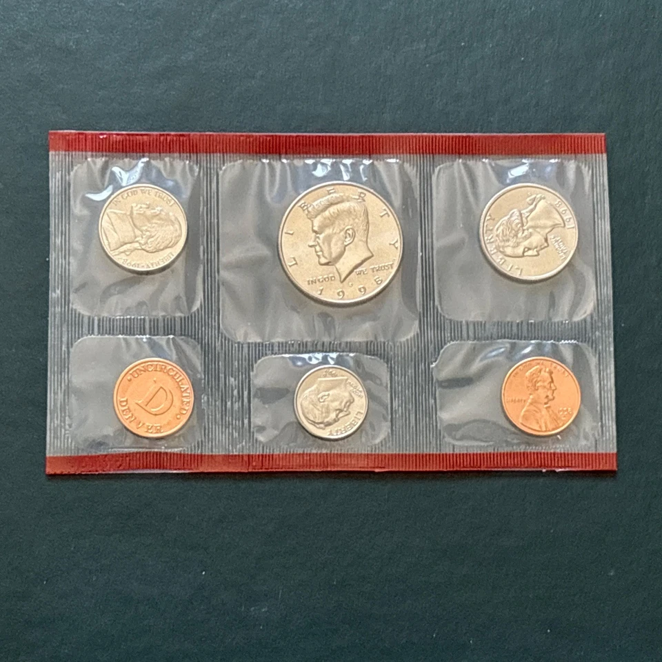 1998 U.S. Mint Uncirculated Set Ten Different Coins Philadelphia & Denver - Image 4 of 4