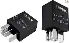 2 PCS 5 Pin Starter Relay, 12V 30A Multi-Purpose Heavy Duty Standard Relay, Univ