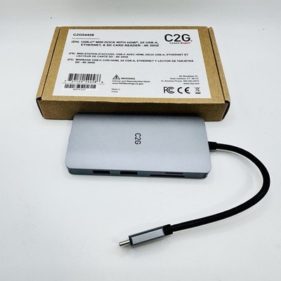 C2G USB-C 8-in-1 Mini Dock Hub   HDMI, Ethernet, SD Card | C2G54458 | New