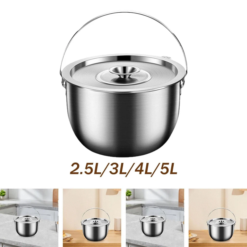 Camping Topf Camping Kochgeschirr Suppentopf leicht zu reinigen tragbar mit Deckel und Griff