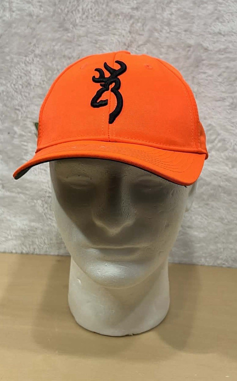 Browning Orange Cap Hat Adjustable OSFA Black Buc… - image 1