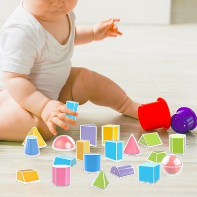 20 Stück Geometrische Volumenkörper 3D Falten Geometrische Formen für Grundschule