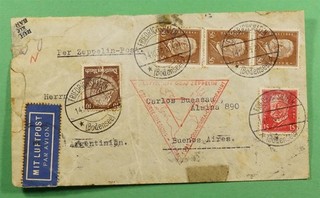 DR WHO 1933 GERMANY ZEPPELIN FLIGHT FRIEDRICHSHAFEN TO ARGENTINA R82192