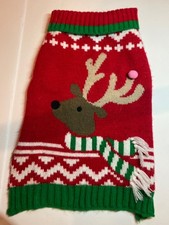 Pup crew size medium Dog Sweater Red winter theme Dog Apparel