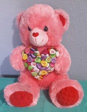 Dan Dee Pink Teddy Bear 2017 18" Plush Text Me I Love You Call Me Heart