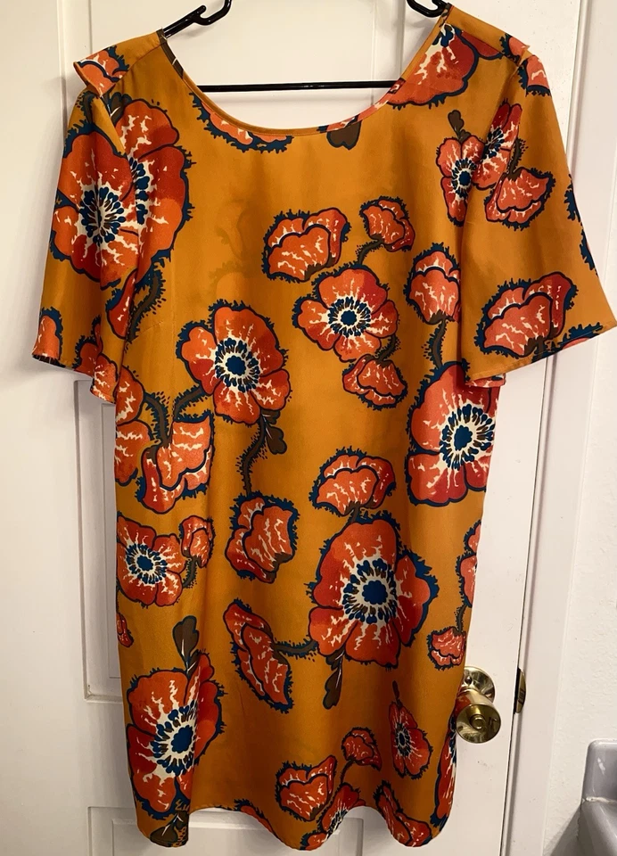 Tucker for Target - Vestido Talla XL - Naranja Estampado Floral Manga Corta Foto 2 de 4