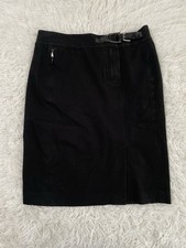 Lauren Ralph Lauren Y2K 90s Career Goth Black Pencil Skirt Side Belt Buckle M 6