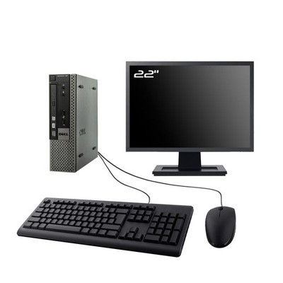 PC Dell Optiplex 790 USFF Bildschirm 22'' Intel I3-2100 RAM 16GB SSD 2TB W10 Wifi