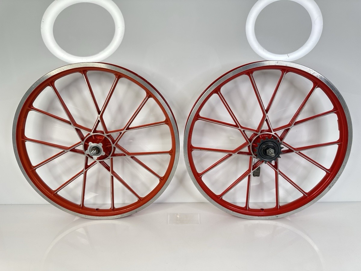 Vintage 1970's Lester Style 5 BMX Racing Wheels Set 20” 16t Red