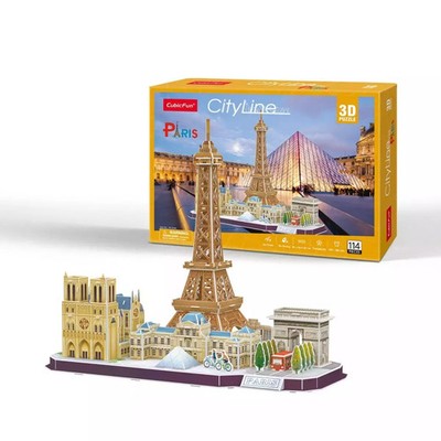 6944588202545 Puzzle 3D, 114 elementów. City Line Paris Cubicfun